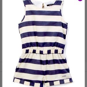 Vanilla Stripe Chambray Romper Size 8